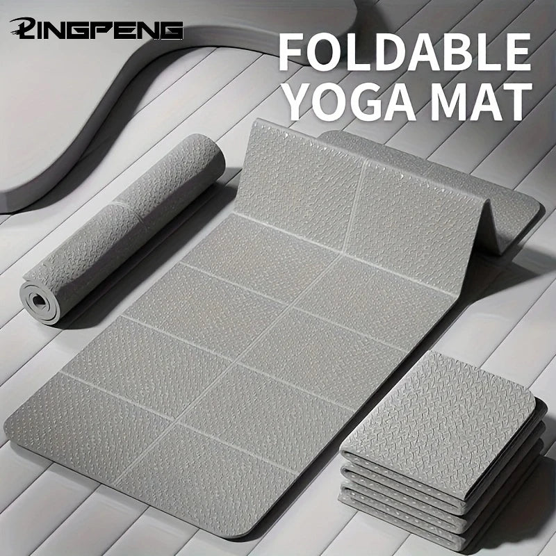 Foldable Yoga Mat Mute Eco Friendly Folding Travel Fitness Exercise Double Sided Non-Slip for Pilates & Floor Workouts Dance