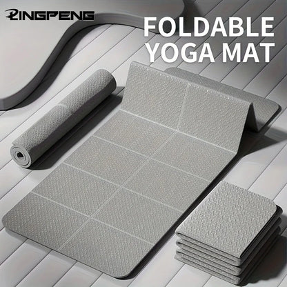 Foldable Yoga Mat Mute Eco Friendly Folding Travel Fitness Exercise Double Sided Non-Slip for Pilates & Floor Workouts Dance